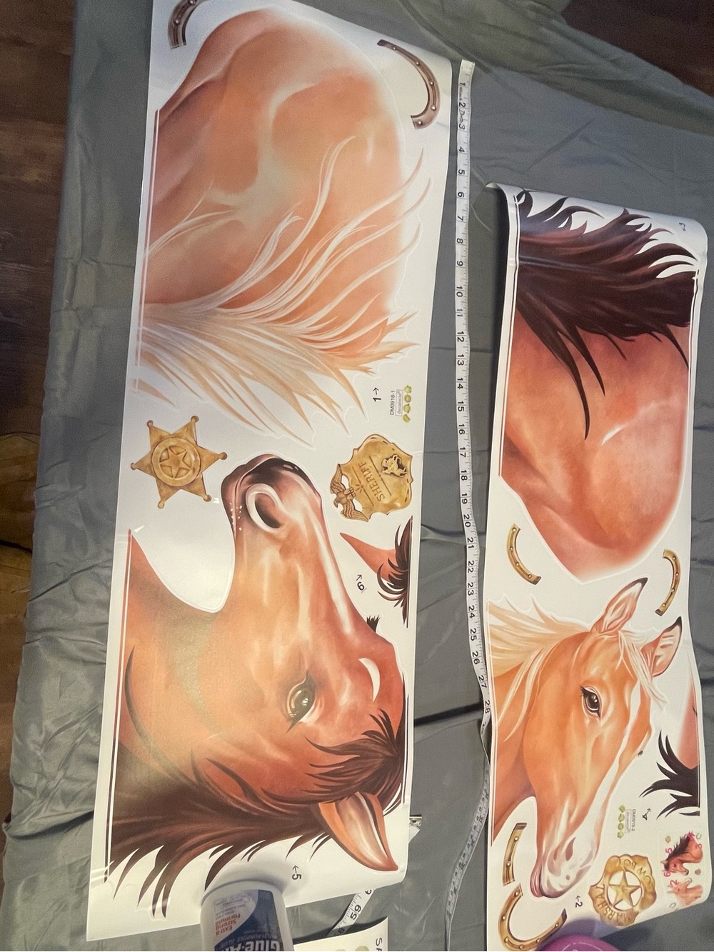 Palomino Horse Head Peel-and-Stick Wall Decal Set in Tan and Brown